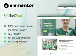 BeClean – Cleaning Service Company Elementor Template Kit