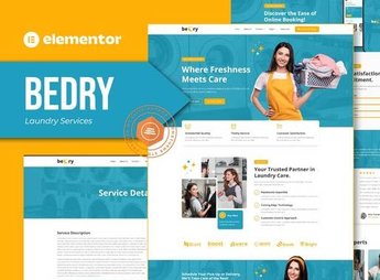 Bedry – Laundry Services Elementor Pro Template Kit