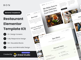 Bon – Restaurant Elementor Template Kit