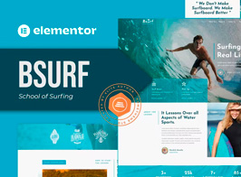 Bsurf – Surfing School Elementor Template Kit