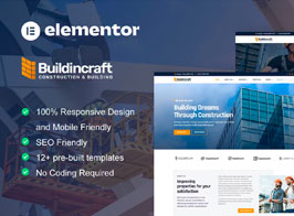 BuildinCraft- Construction & Building Elementor Template Kit