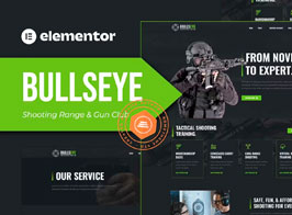 Bullseye – Shooting Range & Gun Club Elementor Template Kit