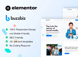 BuzzBiz – Social Media Marketing Agency Elementor Pro Template Kit