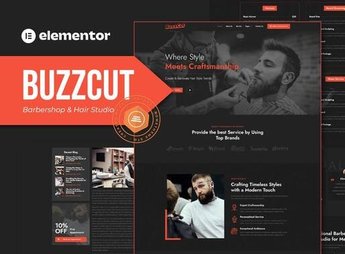 Buzzcut – Barbershop & Hair Studio Elementor Pro Template Kit