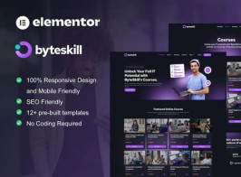 ByteSkill – IT Online Course Education Elementor Template Kit