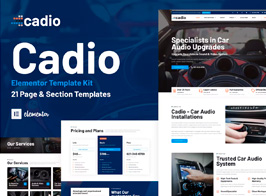 Cadio – Car Audio Workshop Kit de Templates para Elementor