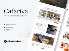 Cafariva – Minimalist Cafe & Coffee Elementor Template Kit