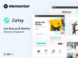 Catsy – Cat Rescue Shelter Elementor Template Kit