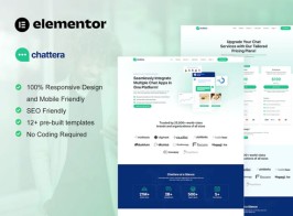 Chattera – Saas & Chat Service Company Elementor Template Kit