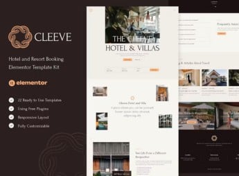 Cleeve – Hotel & Resort Booking Elementor Template Kit