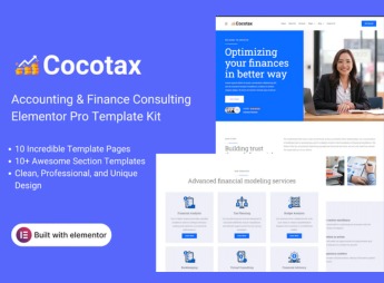 Cocotax – Accounting & Finance Consulting Elementor Pro Template Kit