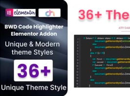 BWD Code Highlighter Addon for Elementor