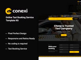 Conexi – Online Taxi Booking Service Template Kit