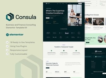 Consula – Business & Finance Consulting Elementor Template Kit
