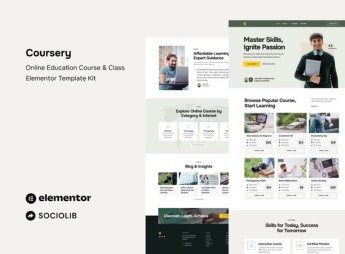 Coursery – Online Education Course & Class Elementor Template Kit