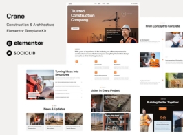 Crane – Construction Architecture Elementor Template Kit
