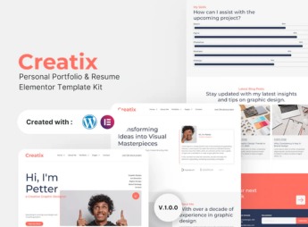 Creatix – Personal Portfolio & Resume Elementor Template Kit