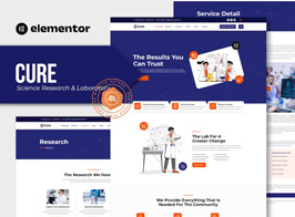 Cure – Science Research & Laboratory Elementor Template Kit
