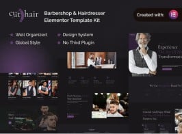 Cuthair – Barbershop & Hairdresser Elementor Template Kit