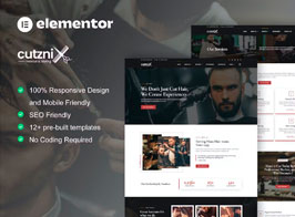 Cutznix – Barbershop & Hair Salon Elementor Template Kit