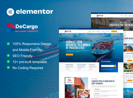 DeCargo – Logistics & Transportation Services Elementor Template Kit