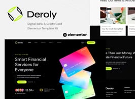 Deroly – Digital Bank And Credit Card Elementor Template Kit