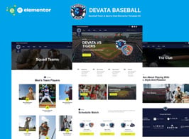 Devata – Baseball Team & Sports Club Elementor Template Kit