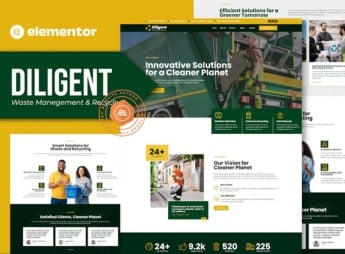 Diligent – Waste Management & Recycling Company Elementor Template Kit