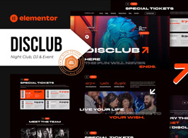 Disclub – Night Club DJ & Events Elementor Pro Template Kit