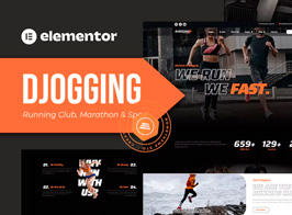 Djogging – Running Club Marathon & Sport Elementor Pro Template Kit