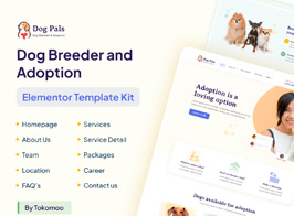 Dog Pals – Dog Breeder & Adoption Elementor Template Kit