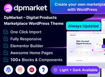 DpMarket – Digital Marketplace Multi-Vendor WooCommerce Theme Multipurpose