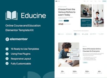Educine – Online Course & Education Elementor Template Kit