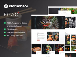 Egao – Japanese Restaurant & Sushi Bar Elementor Template Kit