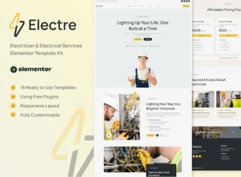 Electre – Electrician & Electrical Services Elementor Template Kit