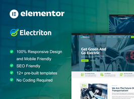 Electriton – Electric Vehicle & Charging Station Elementor Pro Template Kit