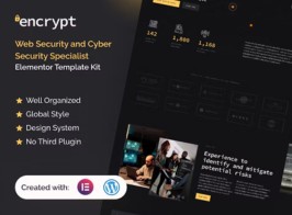 Encrypt – Cyber Security Specialist Elementor Template Kit