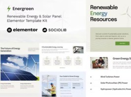 Energreen – Renewable Energy & Solar Panel Elementor Template Kit