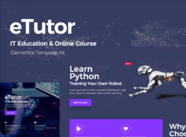 eTutor – Education & Online Course Elementor Pro Template Kit