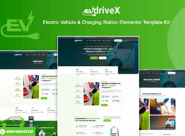 EVdriveX – Electric Vehicle & Charging Station Elementor Template Kit