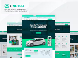 EVehicle – Electric Vehicle & Charging Station Elementor Template Kit