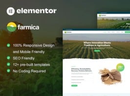 Farmica – Agriculture Organic Farming Elementor Pro Template Kit