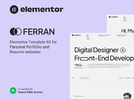 Ferran – Personal Portfolio & Resume Elementor Template Kit