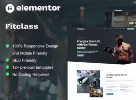 FitClass – Fitness & Gym Services Elementor Template Kit