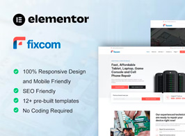 Fixcom – Mobile Phone & Computer Repair Elementor Template Kit