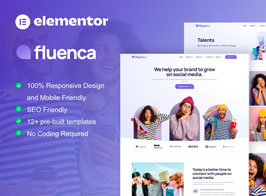 Fluenca – Social Media Agency Elementor Pro Full Site Template Kit