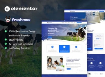 Freshmoo – Dairy Farm Elementor Pro Template Kit