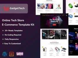 GadgetTech – Eletronic Gadget Woocommerce Elementor Template Kit