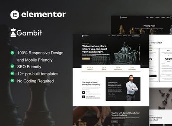 Gambit – Chess Club Courses & Training Elementor Template Kit