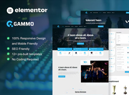 Gammo – Esports Team & Gaming Elementor Pro Template Kit